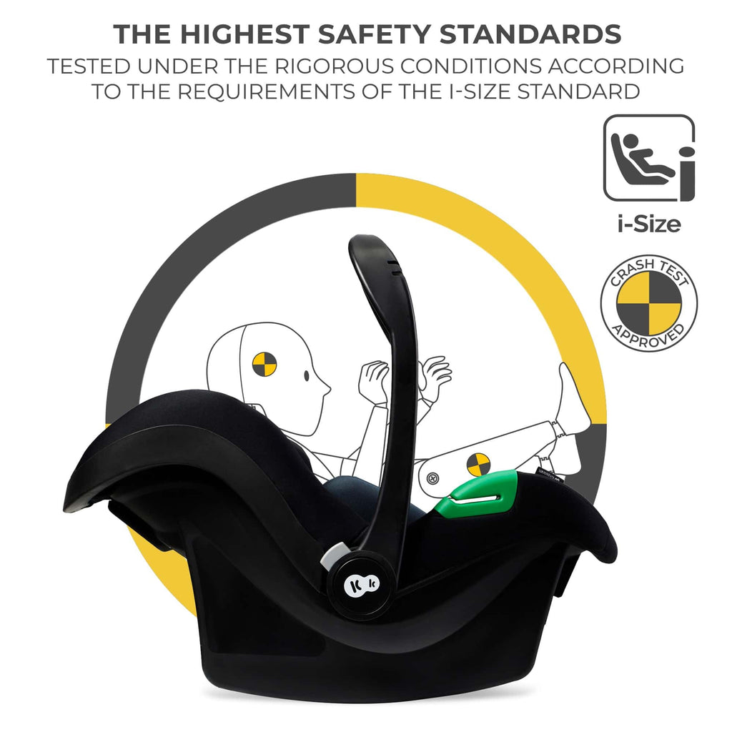 Kinderkraft Newly 4 in 1, Stroller, Pushchair, Travel System, Pram, Newborn Baby, Large Hood, Accessories, Easy Folding, Included Car Seat with ISOFIX Base, from Birth up to 22 kg, Black